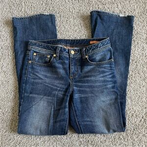 Tory Burch Classic Tory Boot Cut Embroidered Logo Denim Jeans